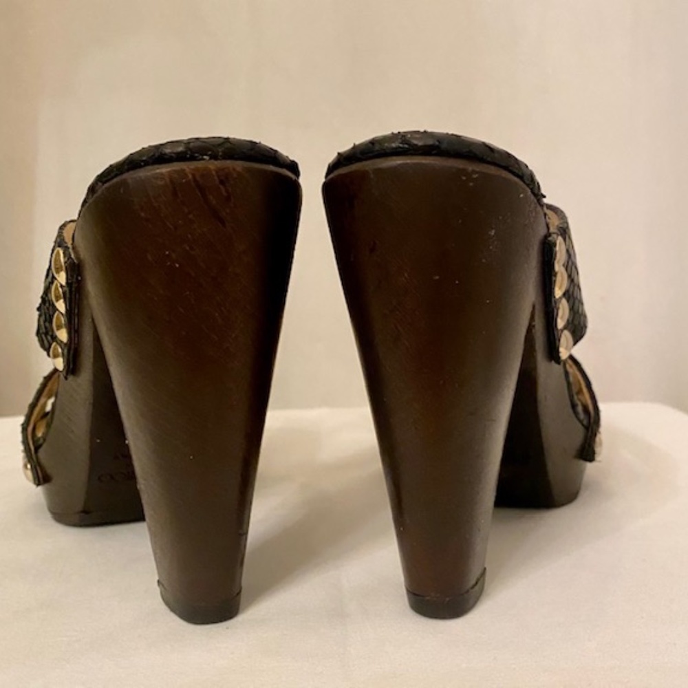 Authentic Jimmy Choo Black Python Heeled Sandals … - image 4